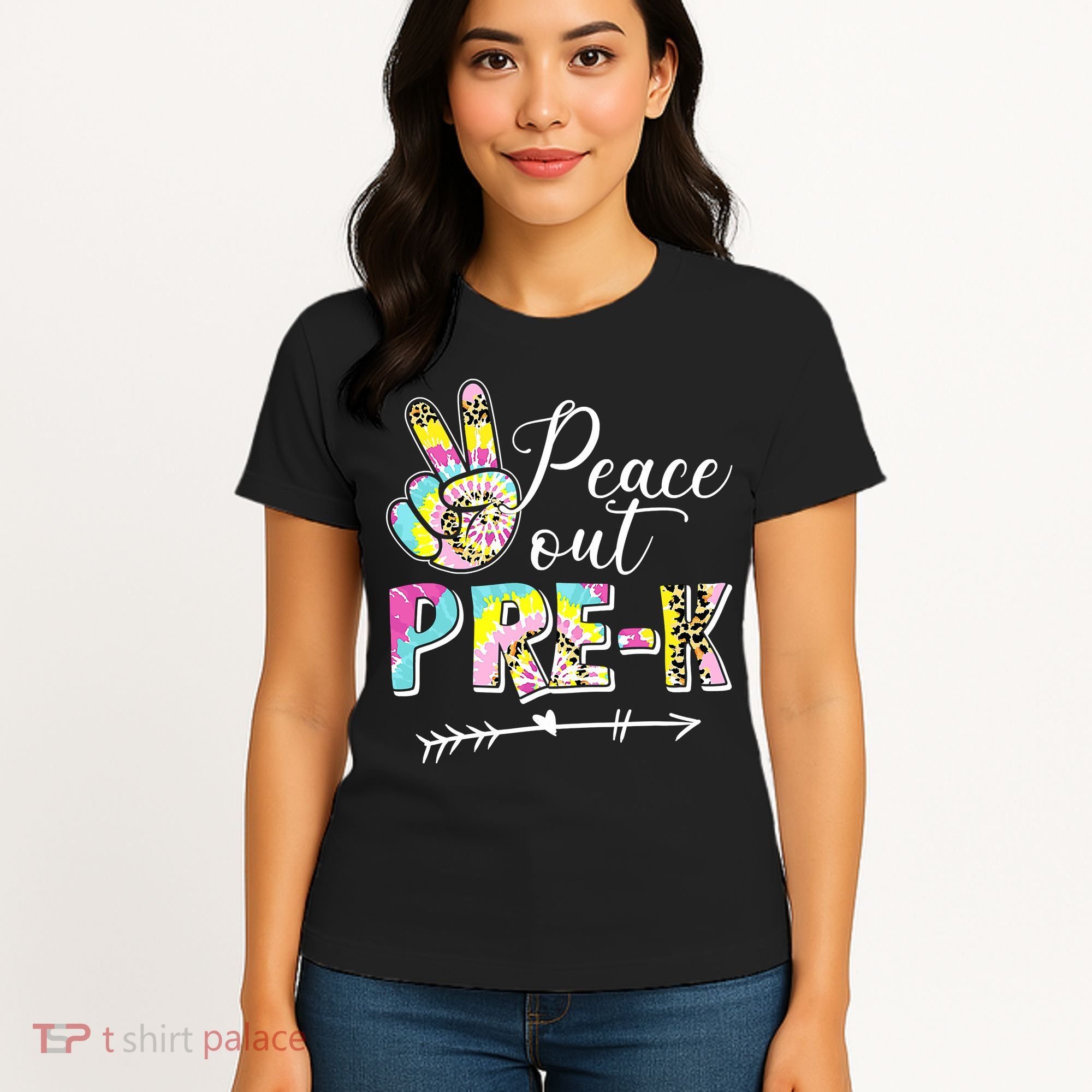 Tie Dye Peace Out PreK Last Day Of School Summer Beach Women's T-Shirt
