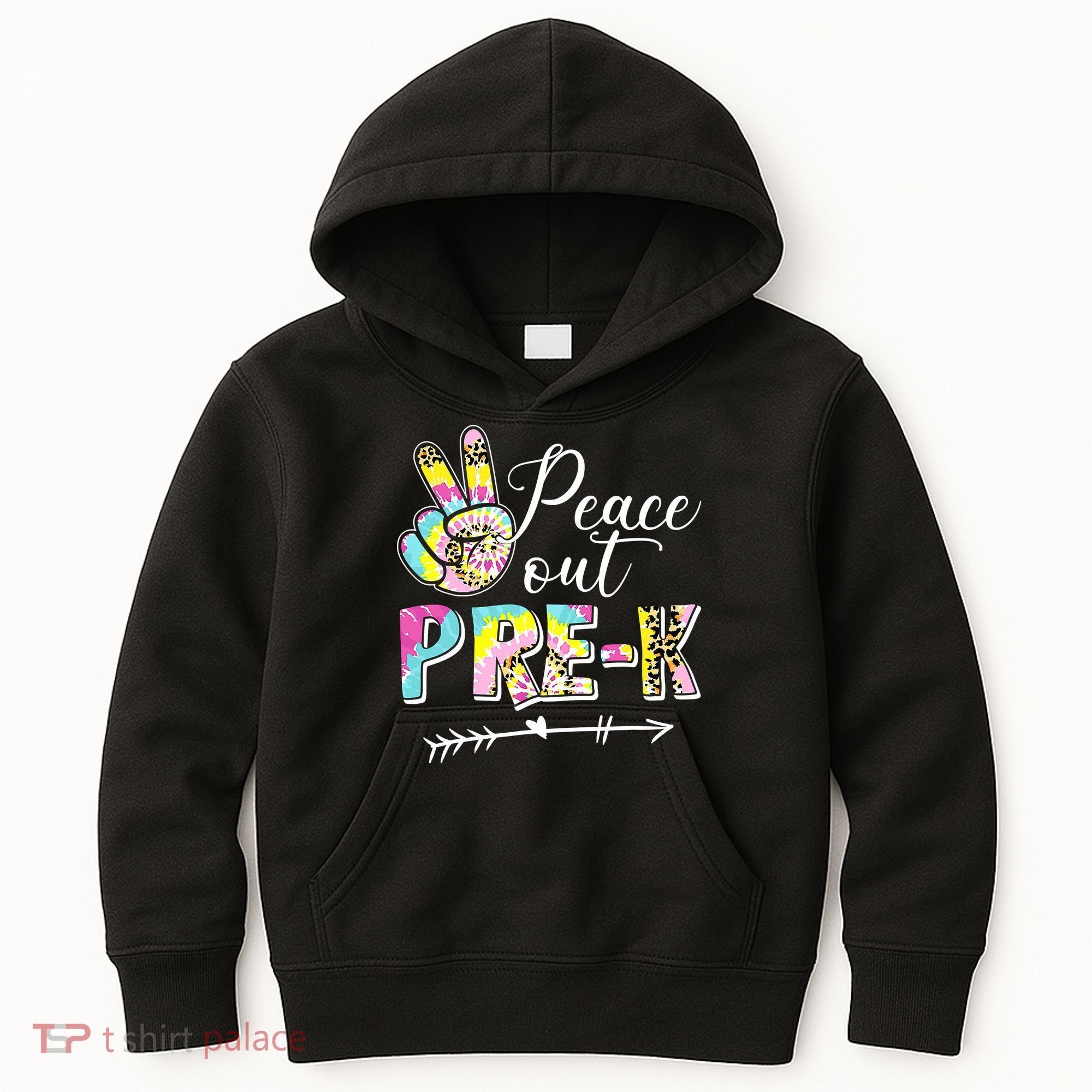 Tie Dye Peace Out PreK Last Day Of School Summer Beach Kids Hoodie