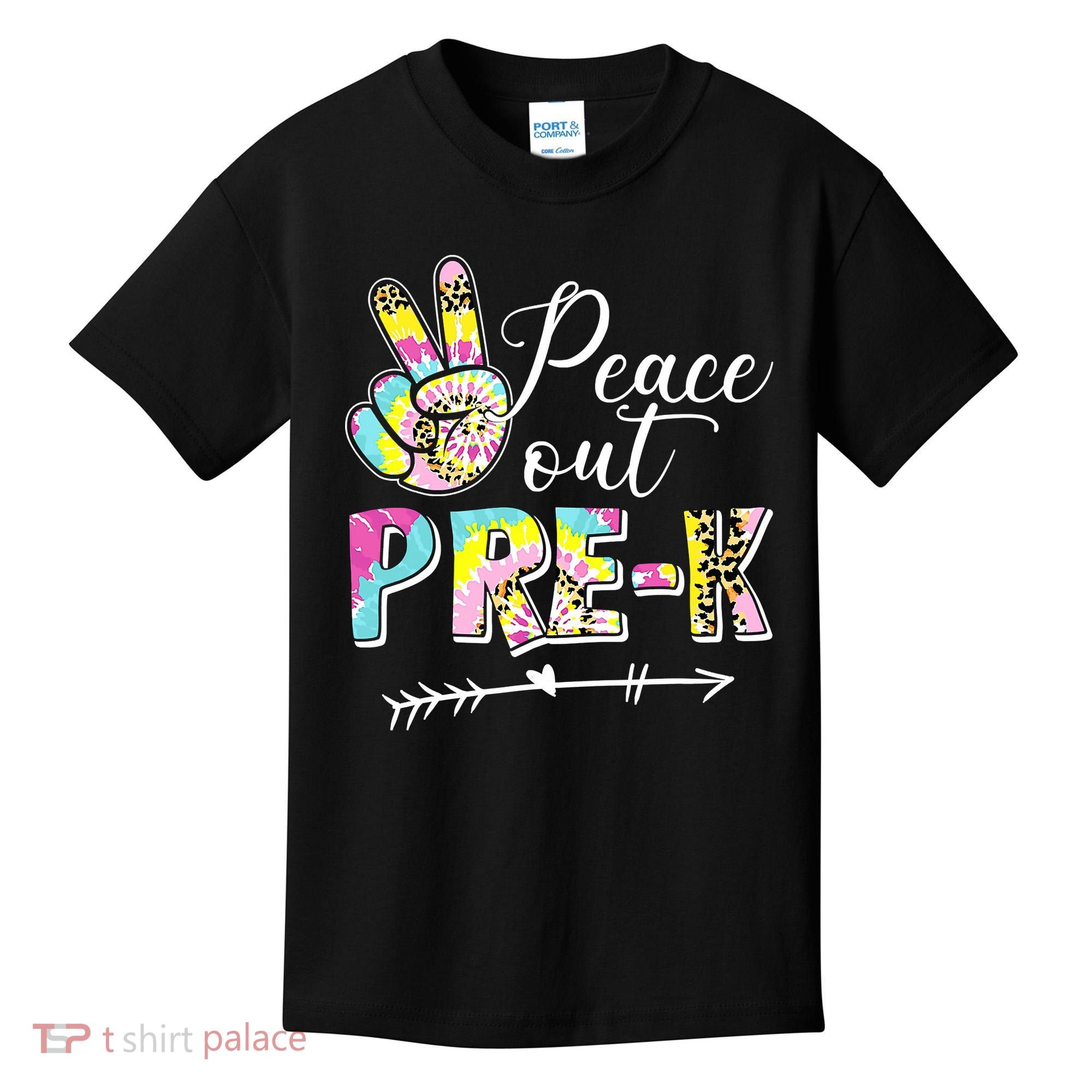 Tie Dye Peace Out PreK Last Day Of School Summer Beach Kids T-Shirt