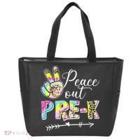Tie Dye Peace Out PreK Last Day Of School Summer Beach Tote Bag thumb 0