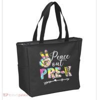 Tie Dye Peace Out PreK Last Day Of School Summer Beach Tote Bag thumb 2