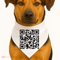 Trump Dancing Qr Code USA-Made Doggie Bandana thumb 1
