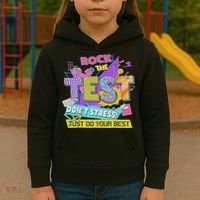 Test Day, Rock The Test Don't Stress Just Do Your Best Kids Hoodie thumb 3