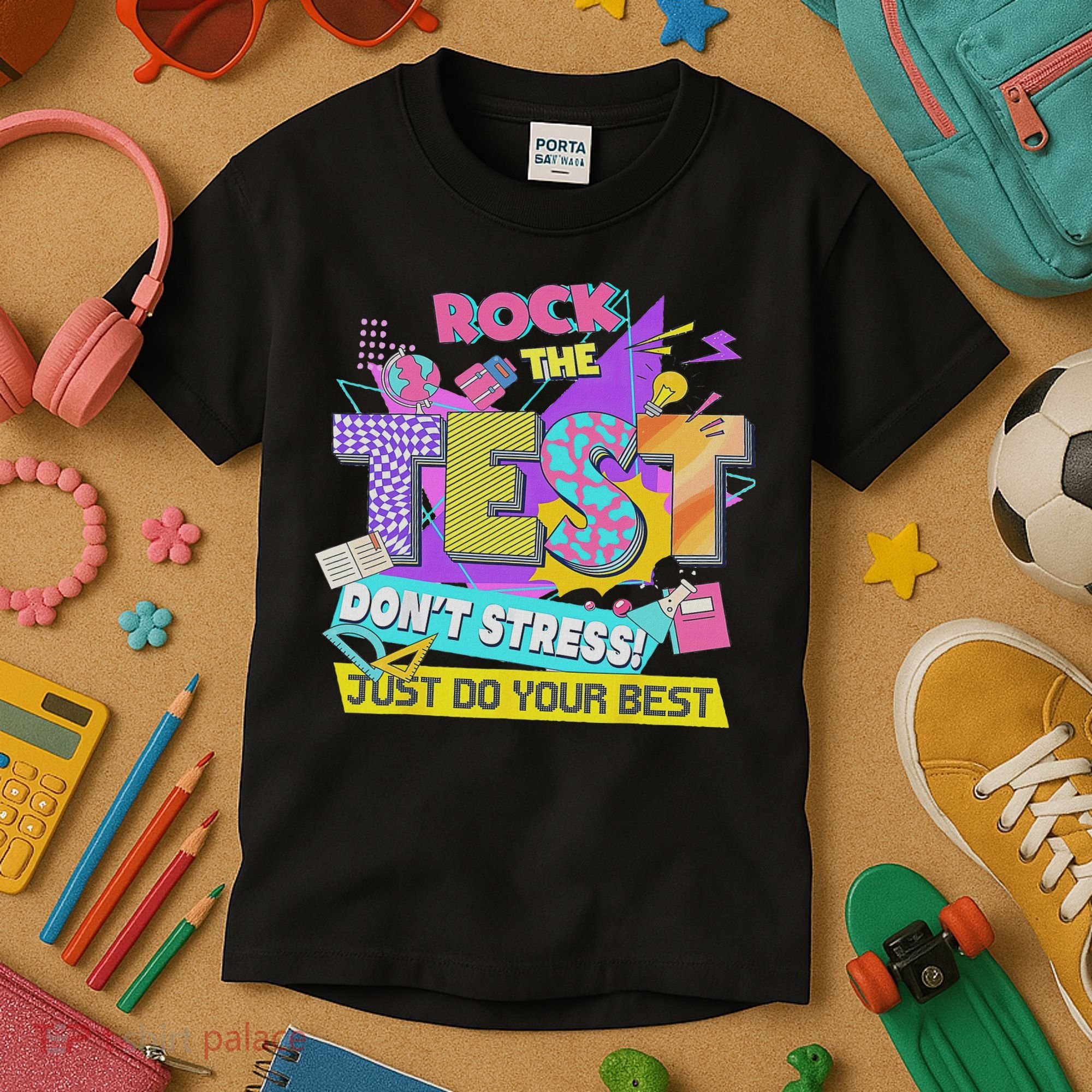Test Day, Rock The Test Don't Stress Just Do Your Best Kids T-Shirt