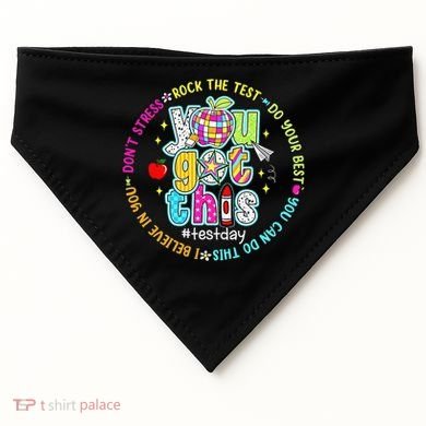 Test Day Rock The Test Teacher Testing Day You Got This USA-Made Doggie Bandana