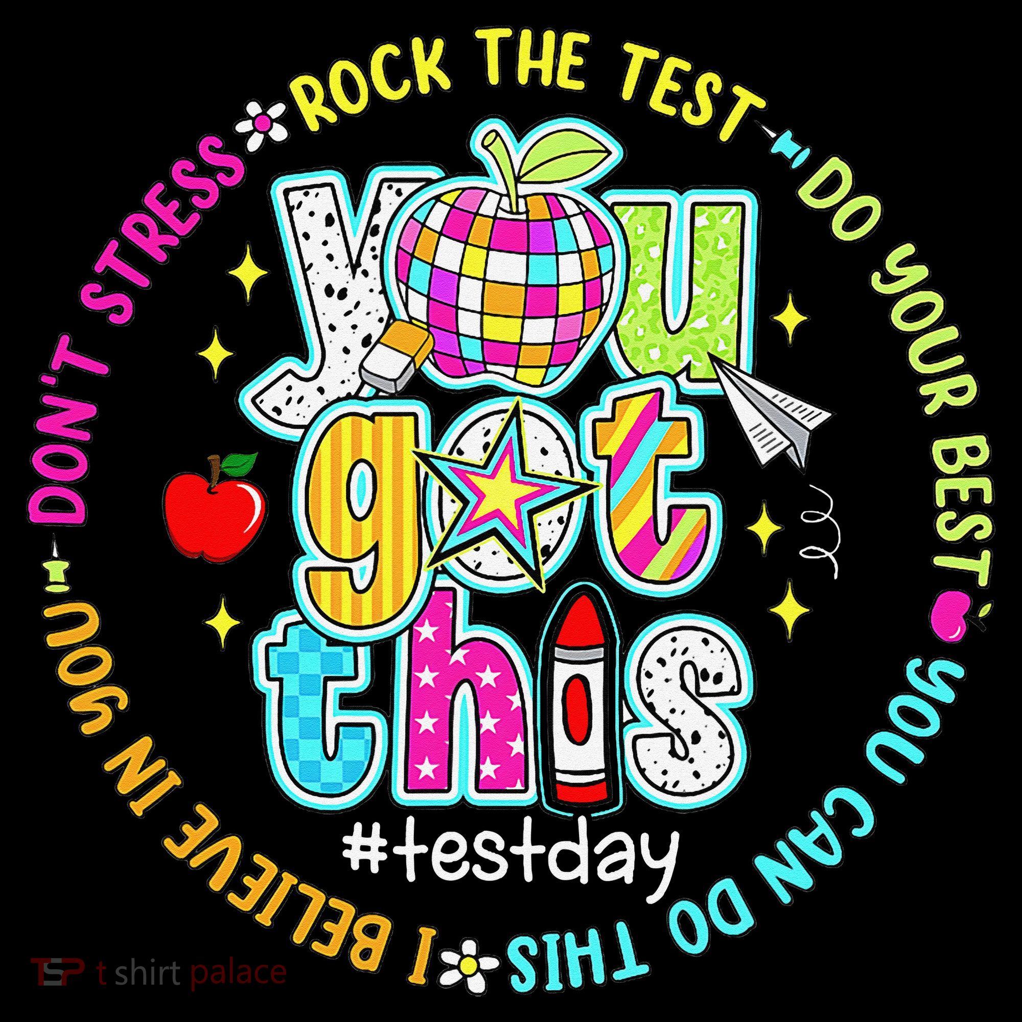 Test Day Rock The Test Teacher Testing Day You Got This Women's Hoodie