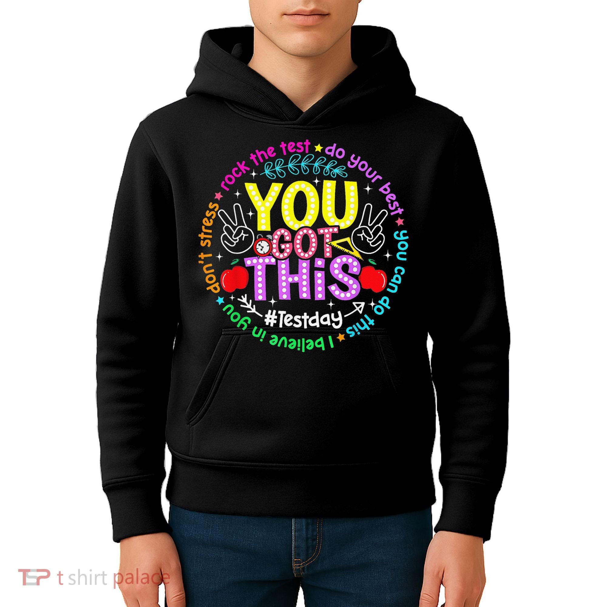 Test Day Rock The Test Teacher Testing Day You Got This Kids Hoodie
