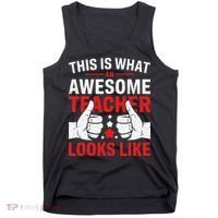 Test Day Rock The Test Teacher Testing Day Back To School Tank Top thumb 0