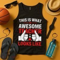 Test Day Rock The Test Teacher Testing Day Back To School Tank Top thumb 4