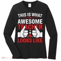 Test Day Rock The Test Teacher Testing Day Back To School Women's Long Sleeve Shirt thumb 0