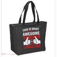 Test Day Rock The Test Teacher Testing Day Back To School Tote Bag thumb 2