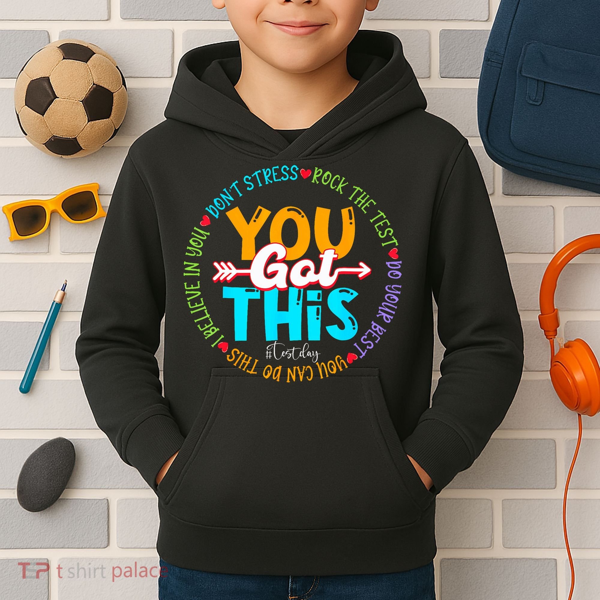 Test Day Rock The Test Teacher Testing Day You Got This Kids Hoodie