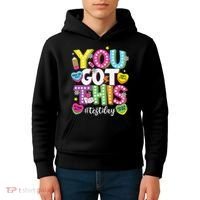 Test Day Rock The Test You Got This Teacher Test Testing Kids Hoodie thumb 4
