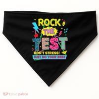 Test Day Rock The Test Just Do Your Best Teacher Testing USA-Made Doggie Bandana thumb 0