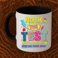 Test Day Rock The Test Just Do Your Best Teacher Testing Coffee Mug thumb 2