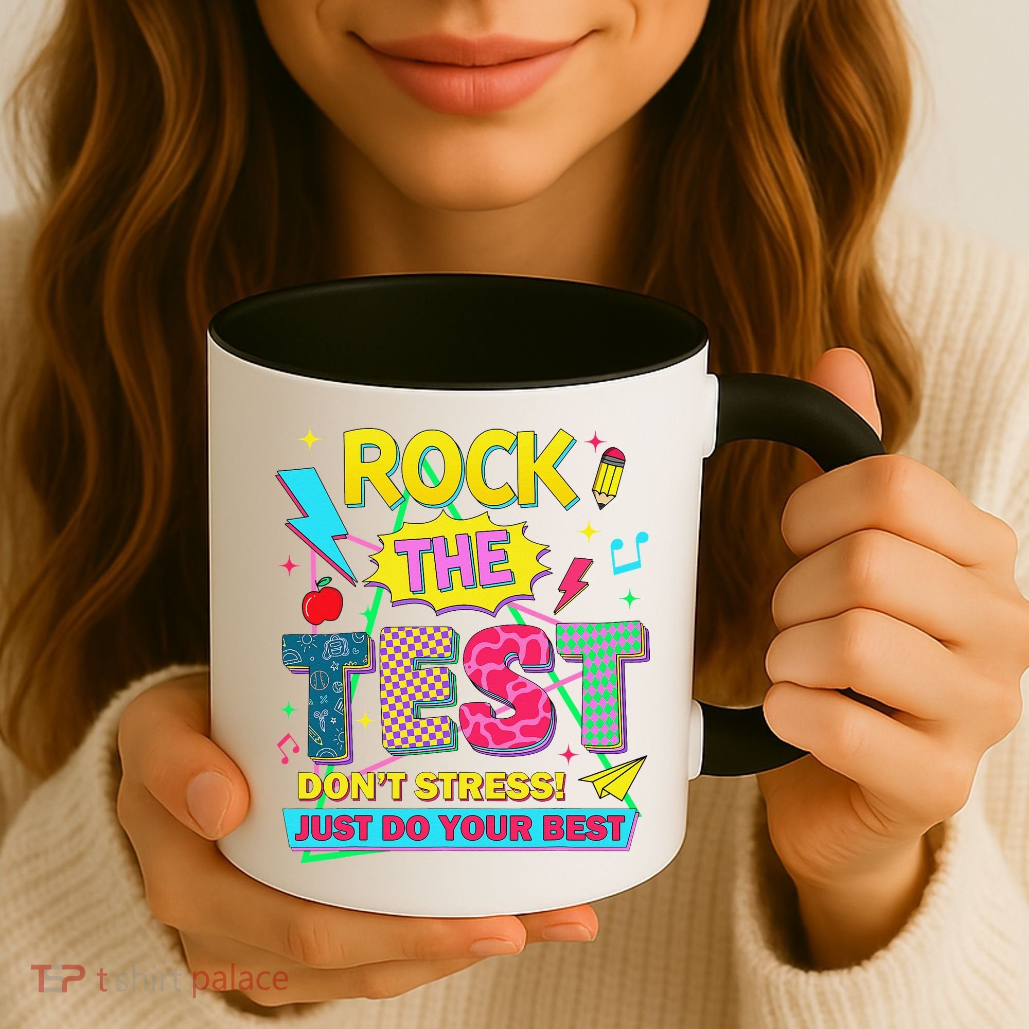 Test Day Rock The Test Just Do Your Best Teacher Testing Coffee Mug
