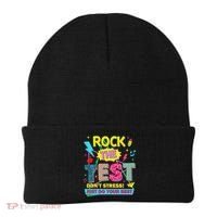 Test Day Rock The Test Just Do Your Best Teacher Testing Beanie thumb 0