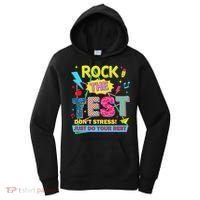 Test Day Rock The Test Just Do Your Best Teacher Testing Women's Hoodie thumb 0