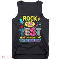 Test Day Rock The Test Just Do Your Best Teacher Testing Tank Top thumb 0