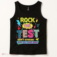 Test Day Rock The Test Just Do Your Best Teacher Testing Tank Top thumb 2