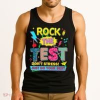 Test Day Rock The Test Just Do Your Best Teacher Testing Tank Top thumb 3