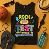 Test Day Rock The Test Just Do Your Best Teacher Testing Tank Top thumb 4