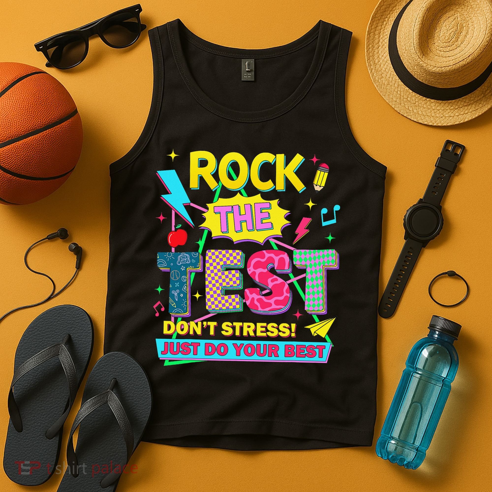 Test Day Rock The Test Just Do Your Best Teacher Testing Tank Top