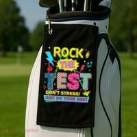 Test Day Rock The Test Just Do Your Best Teacher Testing Golf Towel thumb 2
