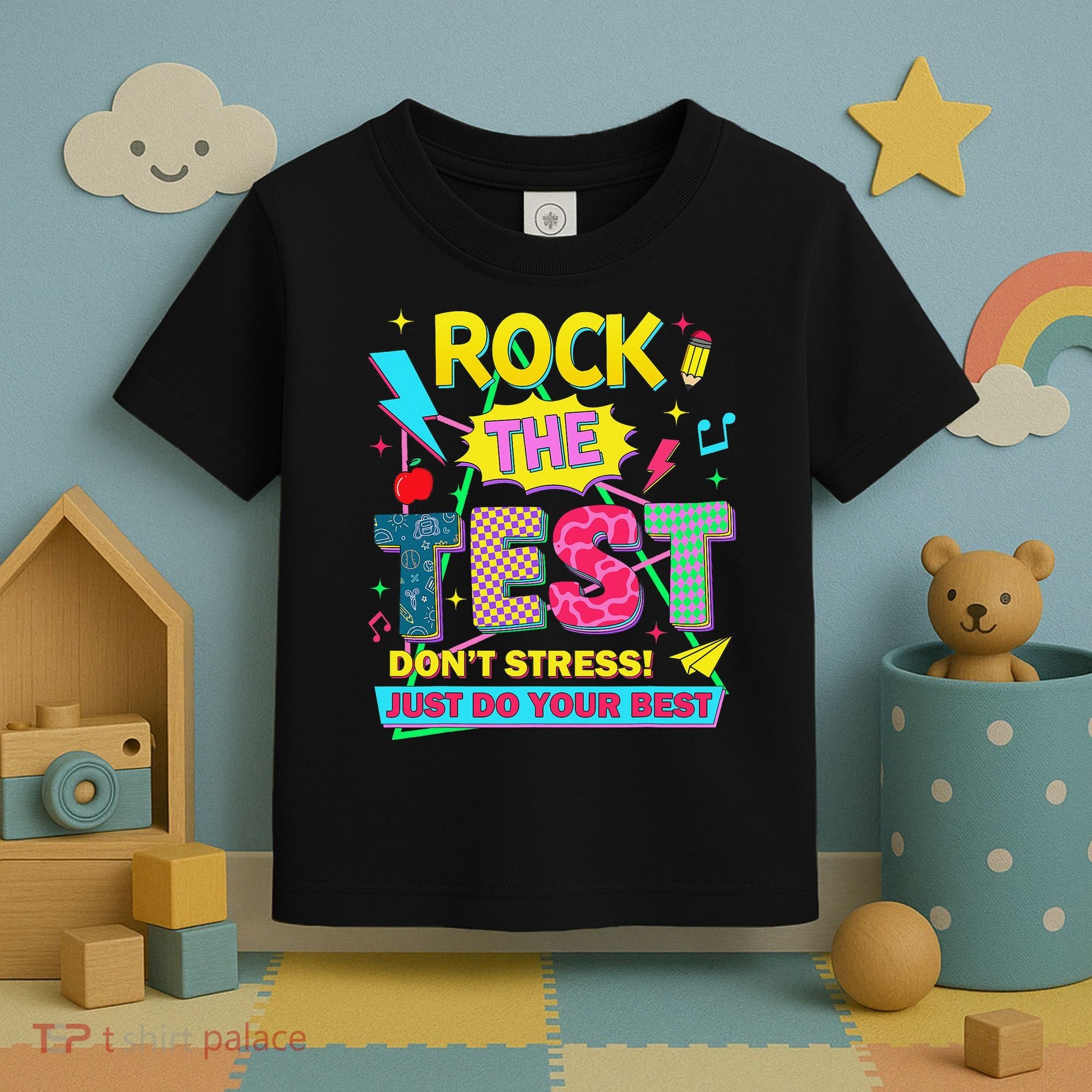 Test Day Rock The Test Just Do Your Best Teacher Testing Toddler T-Shirt
