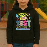 Test Day Rock The Test Just Do Your Best Teacher Testing Kids Hoodie thumb 3