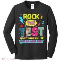 Test Day Rock The Test Just Do Your Best Teacher Testing Kids Long Sleeve Shirt thumb 0