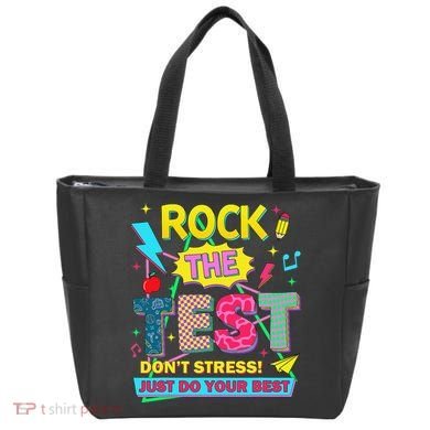Test Day Rock The Test Just Do Your Best Teacher Testing Tote Bag