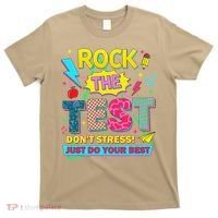 Test Day Rock The Test Just Do Your Best Teacher Testing T-Shirt thumb 0