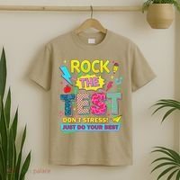 Test Day Rock The Test Just Do Your Best Teacher Testing T-Shirt thumb 2