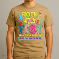 Test Day Rock The Test Just Do Your Best Teacher Testing T-Shirt thumb 3