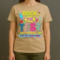 Test Day Rock The Test Just Do Your Best Teacher Testing T-Shirt thumb 4