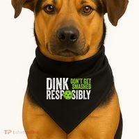 Team Dink Responsibly Dont Get Smashes Funny Pickleball Gift USA-Made Doggie Bandana thumb 1