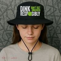 Team Dink Responsibly Dont Get Smashes Funny Pickleball Gift Bucket Hat thumb 3