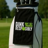 Team Dink Responsibly Dont Get Smashes Funny Pickleball Gift Golf Towel thumb 2