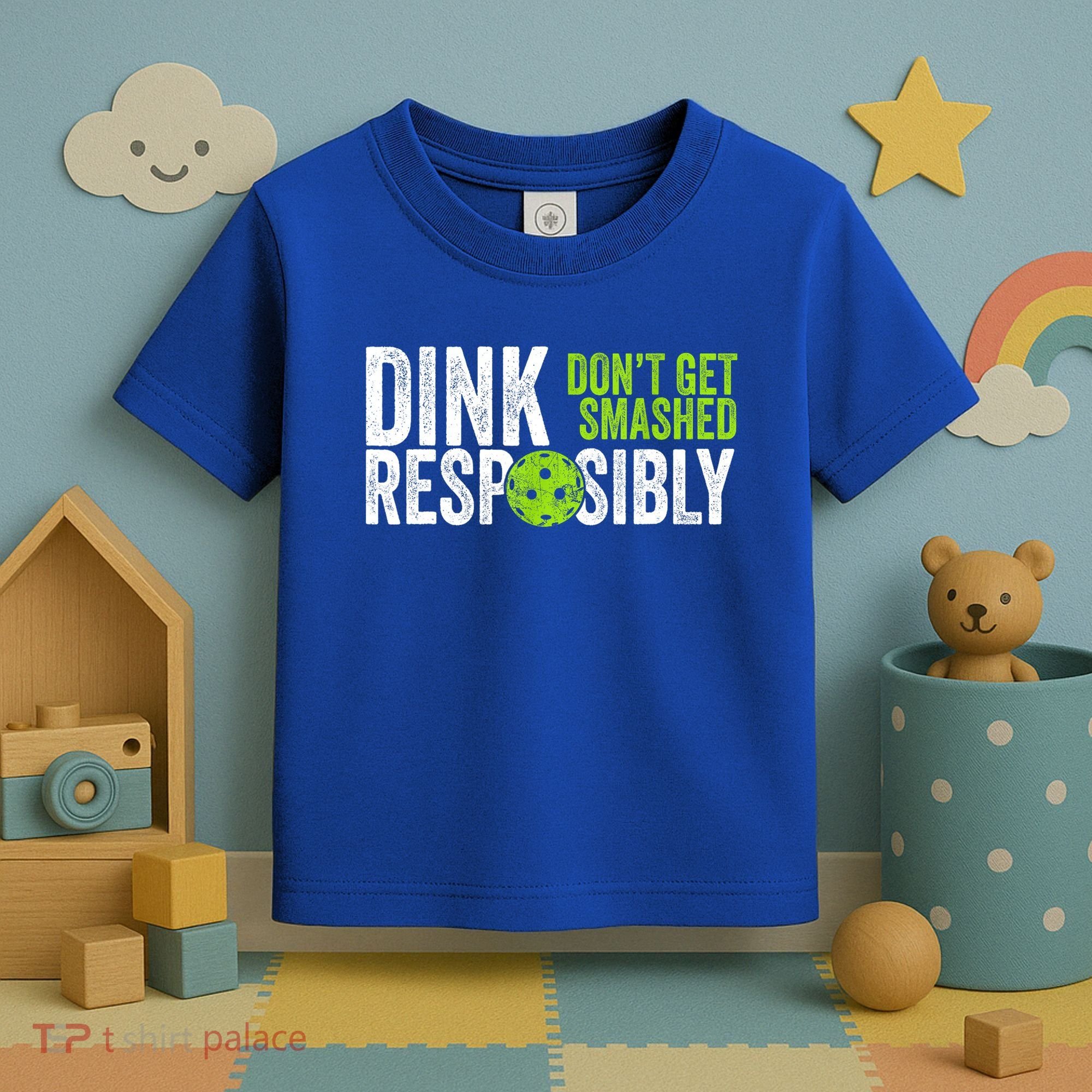Team Dink Responsibly Dont Get Smashes Funny Pickleball Gift Toddler T-Shirt