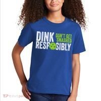 Team Dink Responsibly Dont Get Smashes Funny Pickleball Gift Kids T-Shirt thumb 2