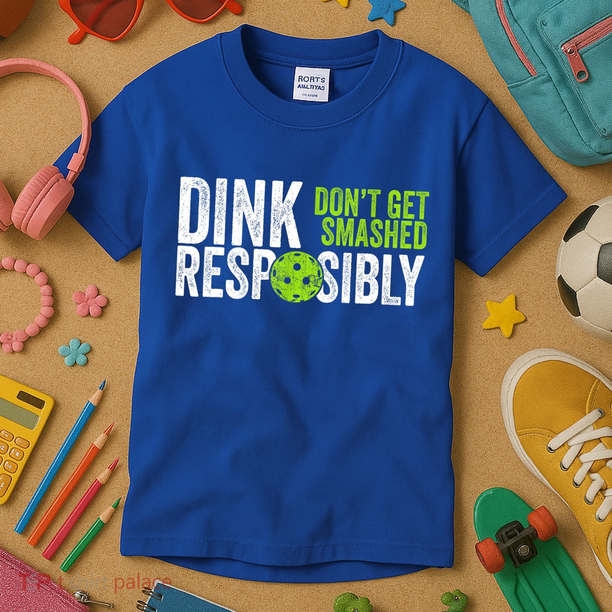Team Dink Responsibly Dont Get Smashes Funny Pickleball Gift Kids T-Shirt