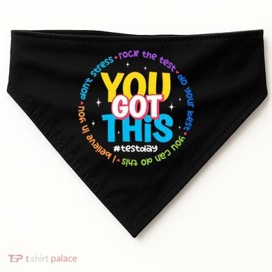 Test Day Rock The Test Teacher Testing Day You Got This  USA-Made Doggie Bandana
