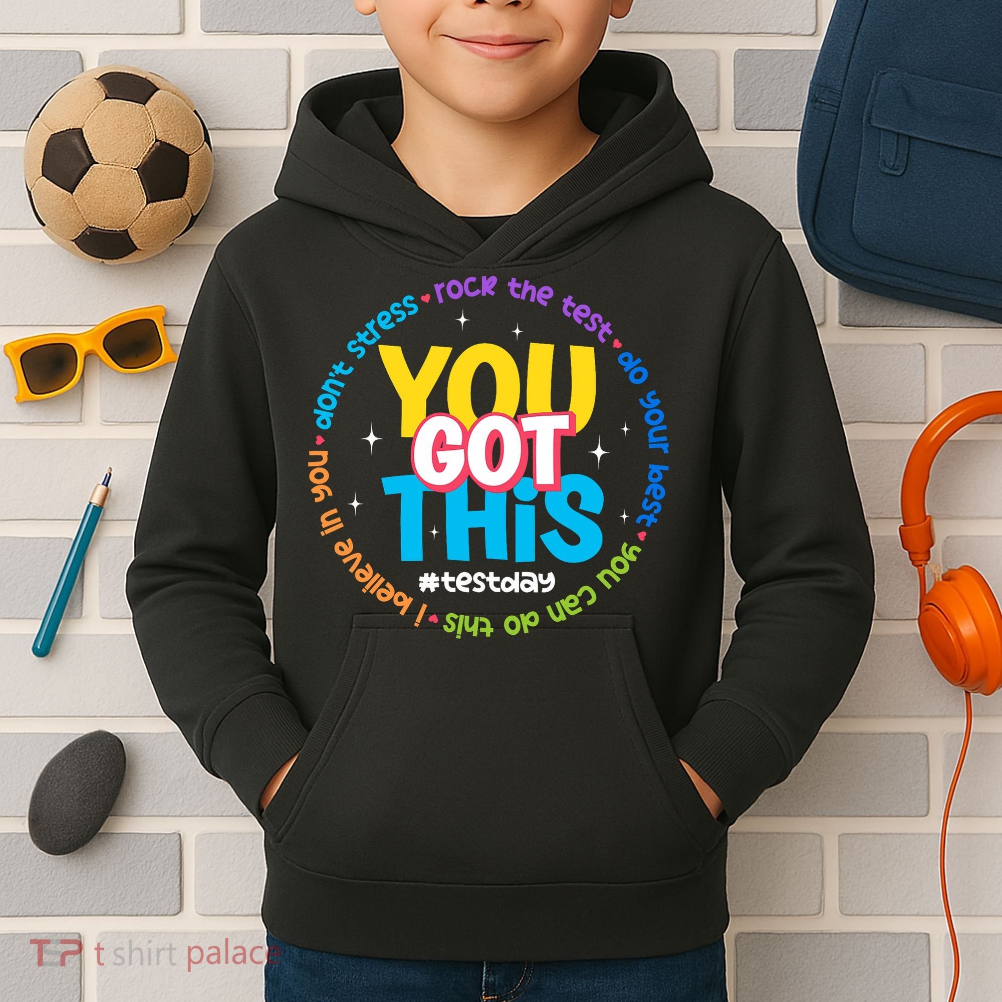 Test Day Rock The Test Teacher Testing Day You Got This  Kids Hoodie