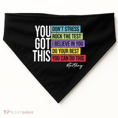 Test Day Rock The Test Teacher Testing Day You Got This  USA-Made Doggie Bandana