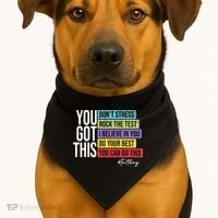 Test Day Rock The Test Teacher Testing Day You Got This  USA-Made Doggie Bandana thumb 1