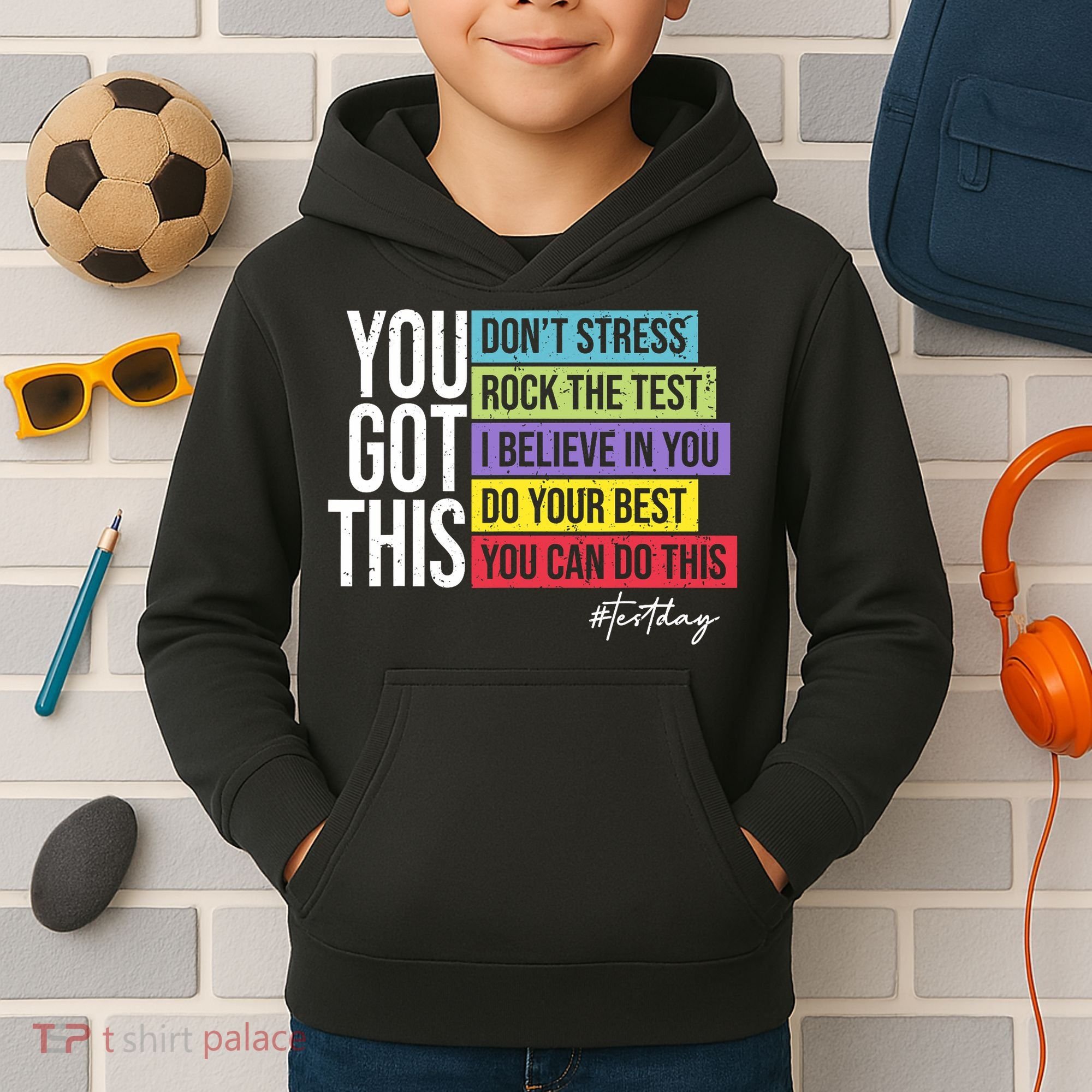 Test Day Rock The Test Teacher Testing Day You Got This  Kids Hoodie