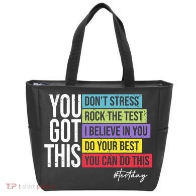 Test Day Rock The Test Teacher Testing Day You Got This  Tote Bag