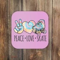 Tie Dye Roller Skating For Teen Girls Peace Love Skate Gift Coaster thumb 0
