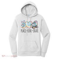 Tie Dye Roller Skating For Teen Girls Peace Love Skate Gift Women's Hoodie thumb 0
